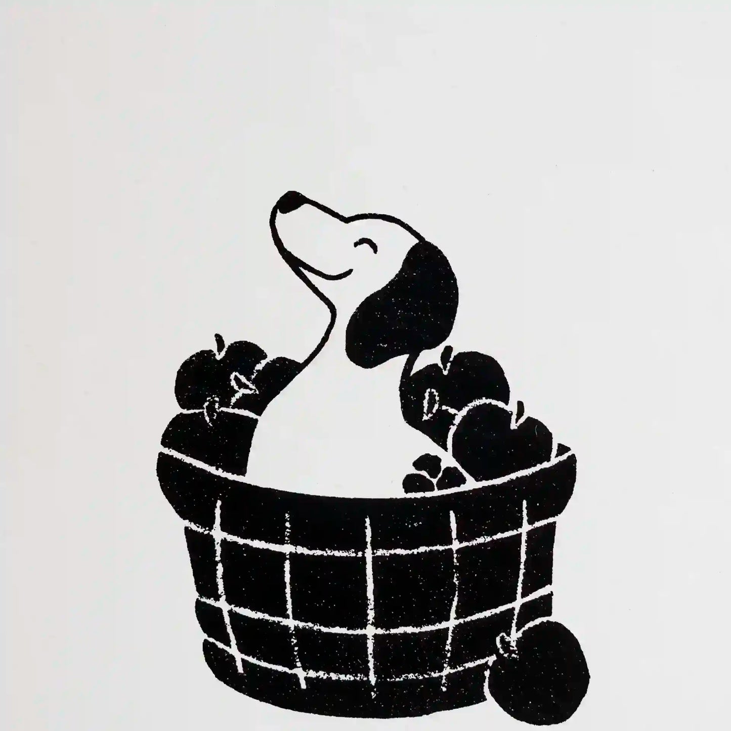 Dackel im Apfelkorb | 10x15cm